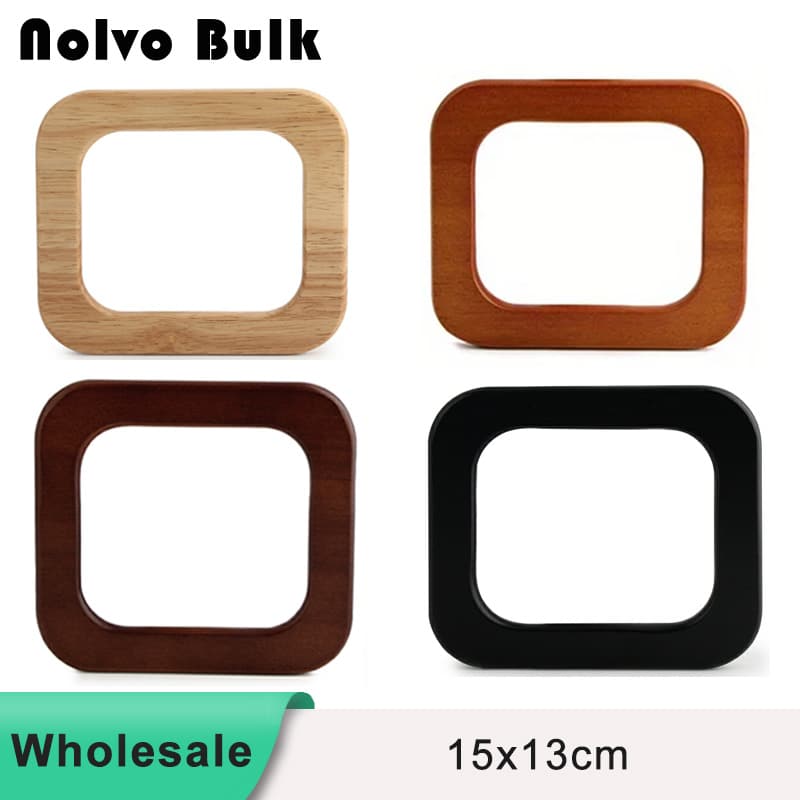 Square Wood Handbag Handles For DIY Bags Accessories-TD15*13cm