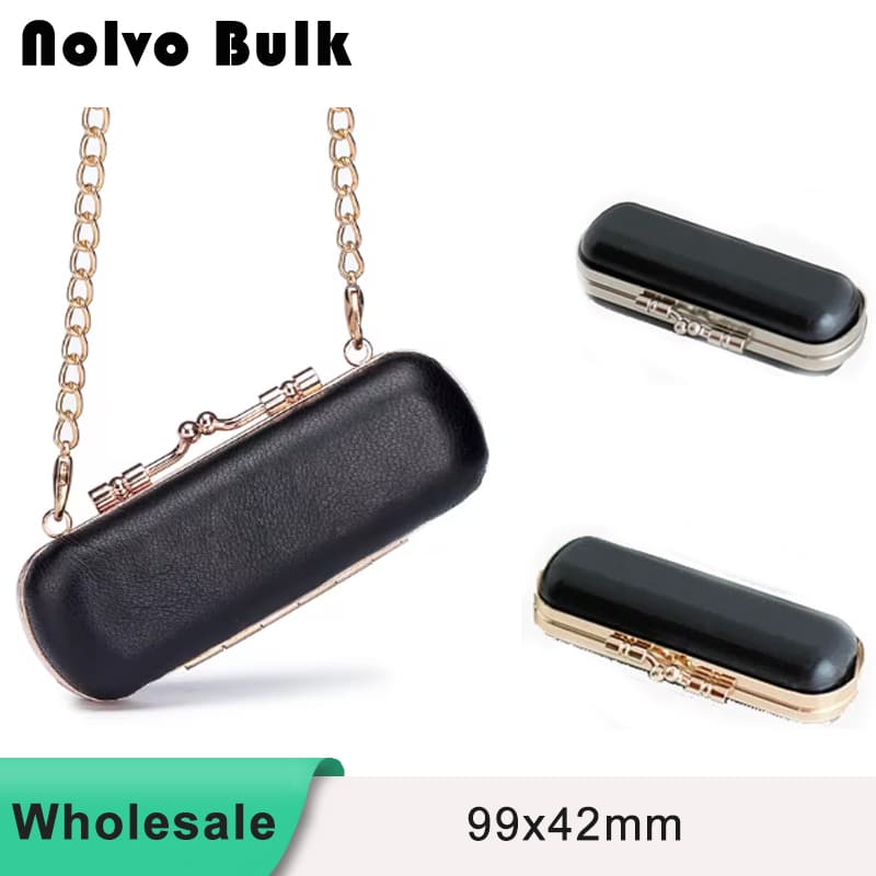 Metal Portable Cosmetic Case For Shell Box Clutch Bag Frame -TS99*42mm