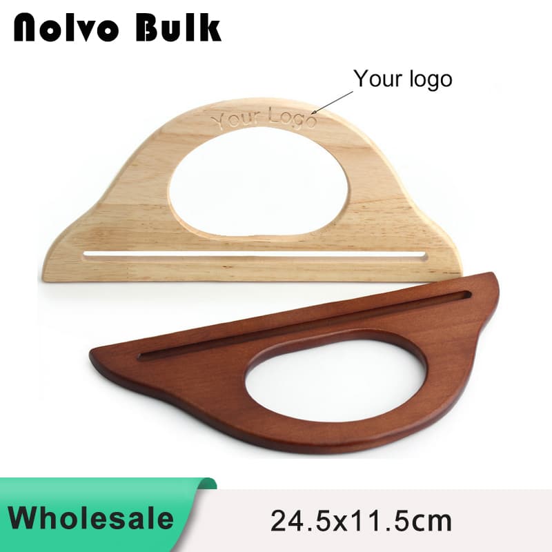 Solid Wood D-shaped Handmade Bag DIY Accessories TD24.5*11.5