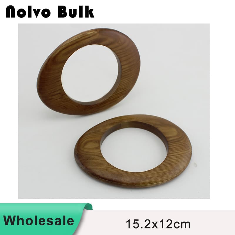 Egg-Shaped Willow Wood Handles For DIY Bags Accessories-TD15.2*12cm