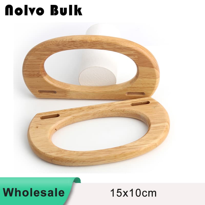 D-Shaped Solid Wood With Two-hole For Woven Bag Handle-TD15*10cm