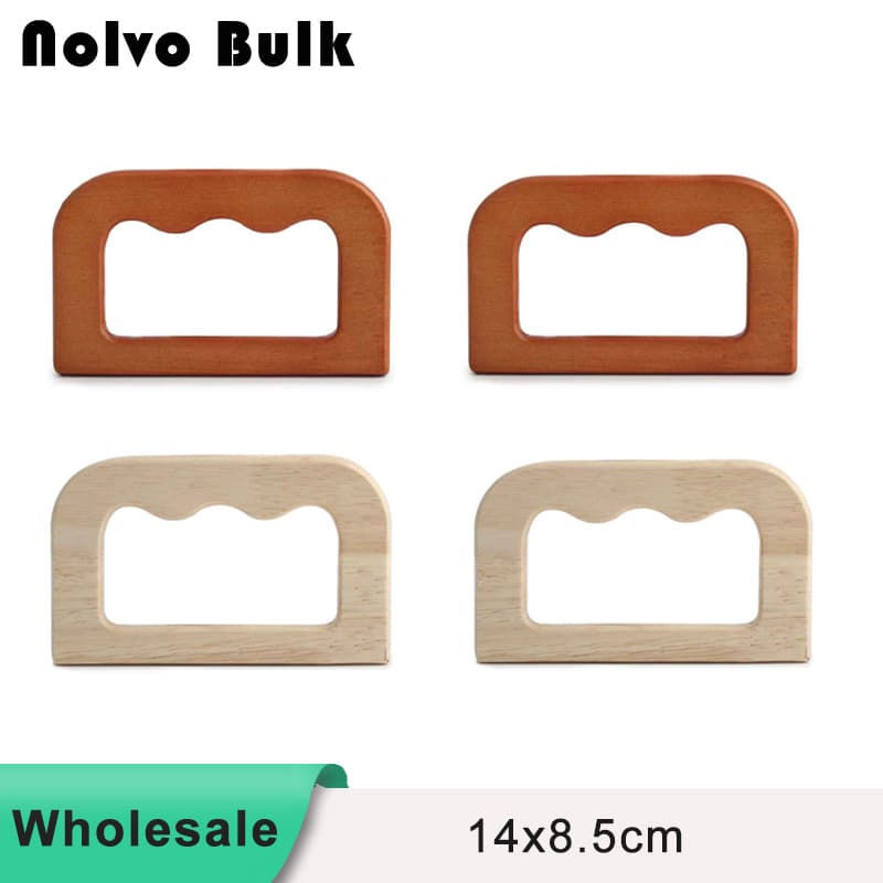 Irregular Shape Wooden Handle For Woven Holder Frame Accessories-TD14*8.5cm