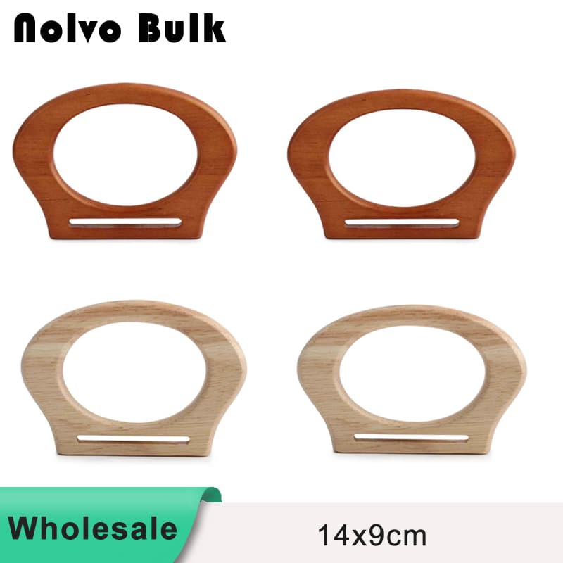 Irregular Oval Shape Solid Wood Handle For Women Bags-TD14*9cm